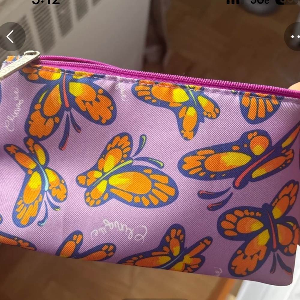 Clinique Lavender Bag with Orange Butterflies